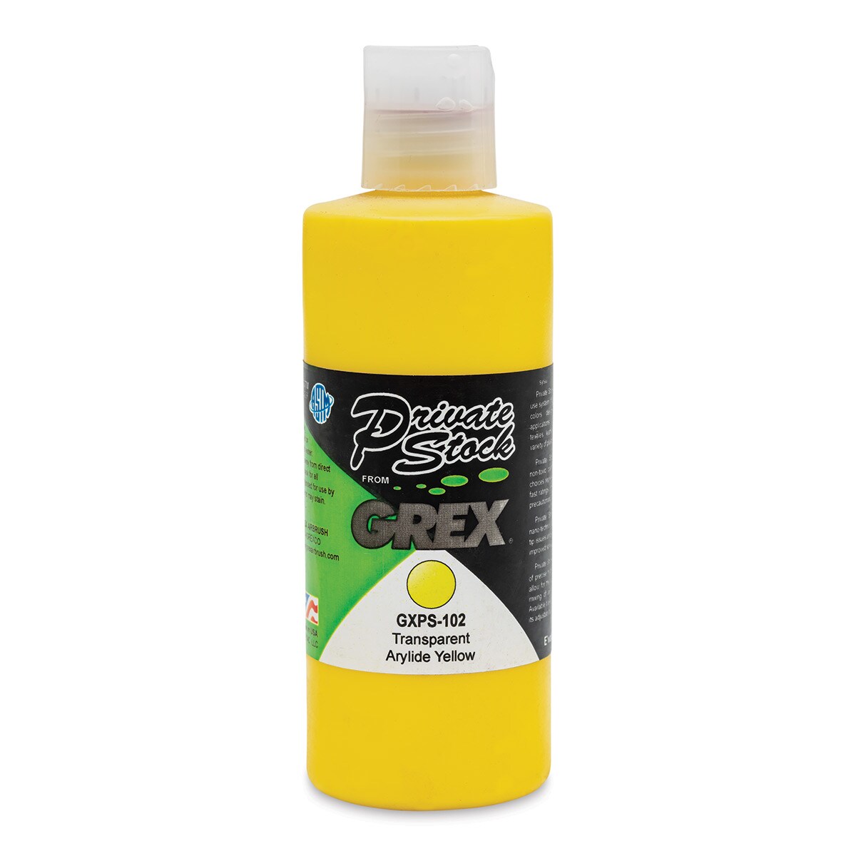 Grex Private Stock Airbrush Color - Transparent Arylide Yellow, 4 oz