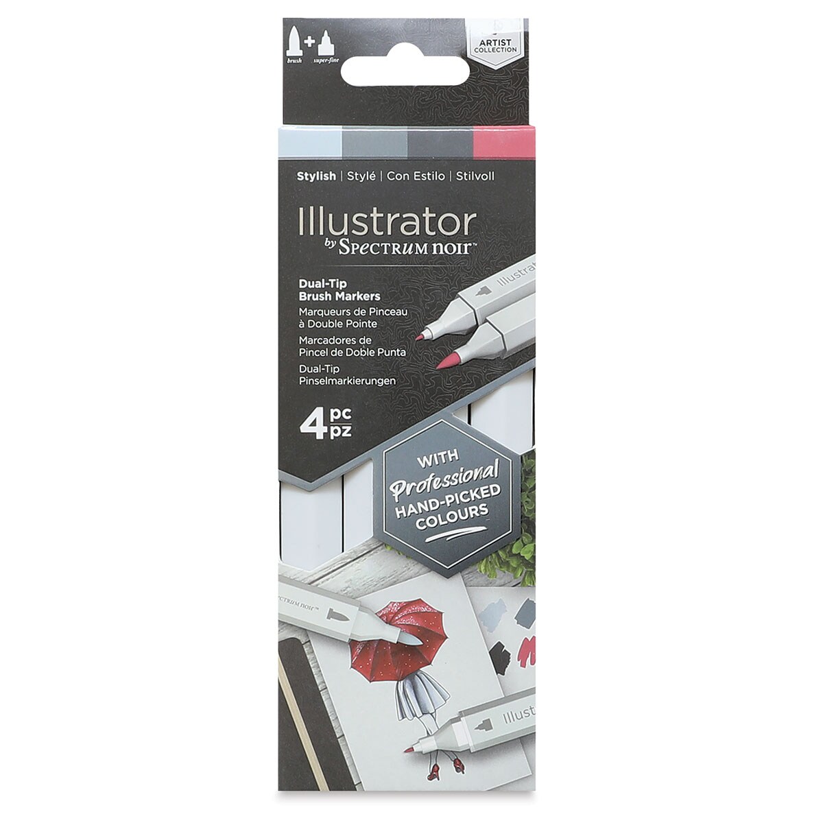 Spectrum Noir Illustrator Markers - Stylish Colors, Set of 4
