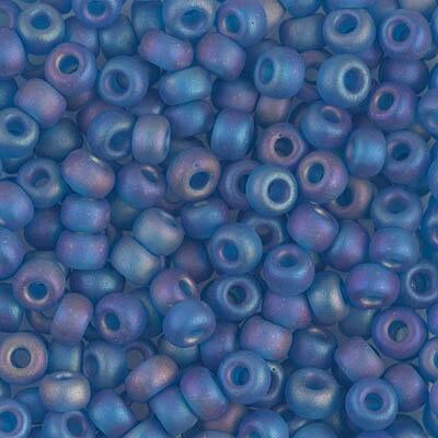 Miyuki 6 Round Seed Bead, 6-149FR, Matte Transparent Capri Blue AB