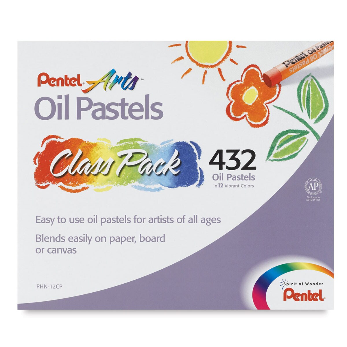 Pentel Oil Pastel Set - Assorted Colors, Class Pack of 432
