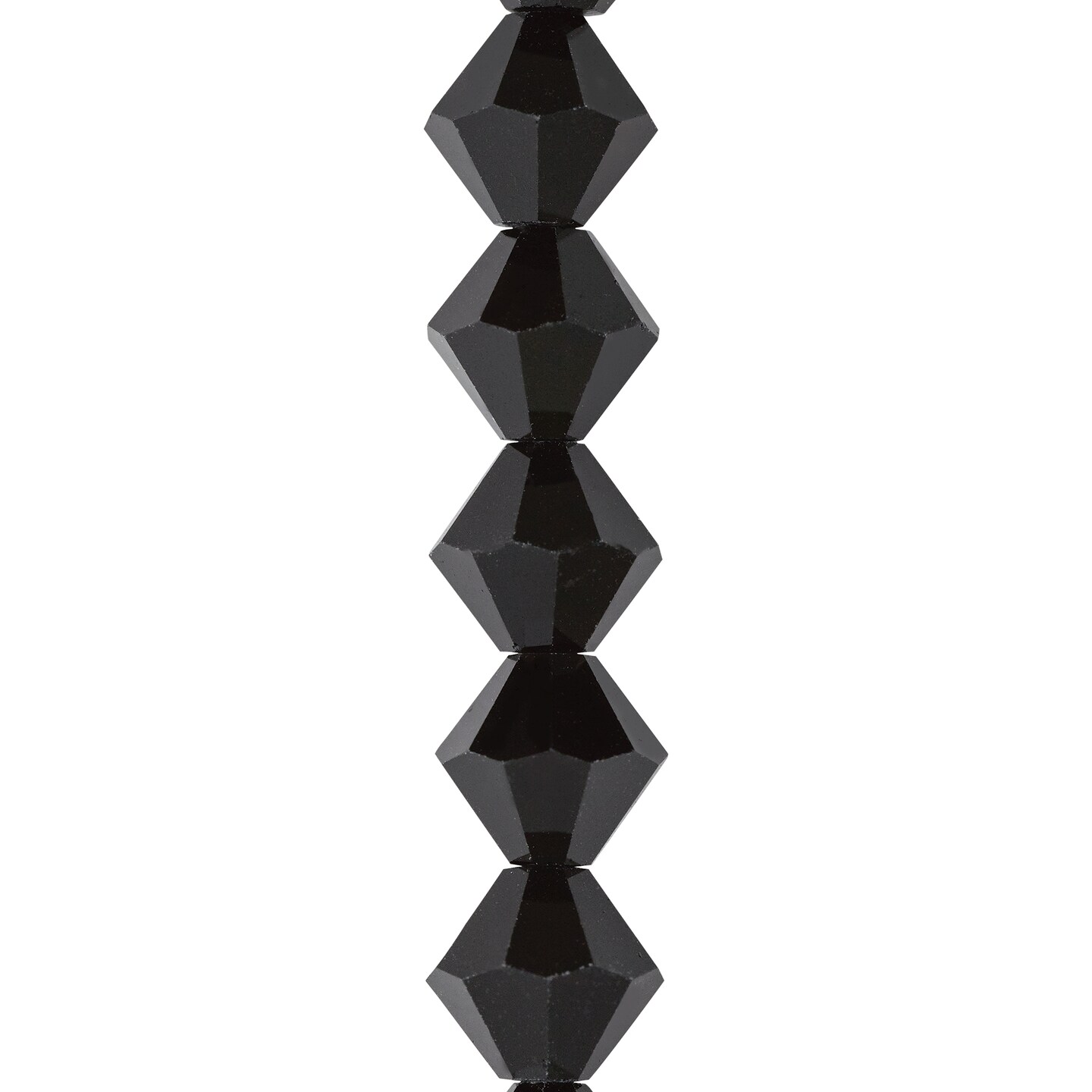 John Bead Preciosa Crystal Beads - Rondell, Jet, 6 mm