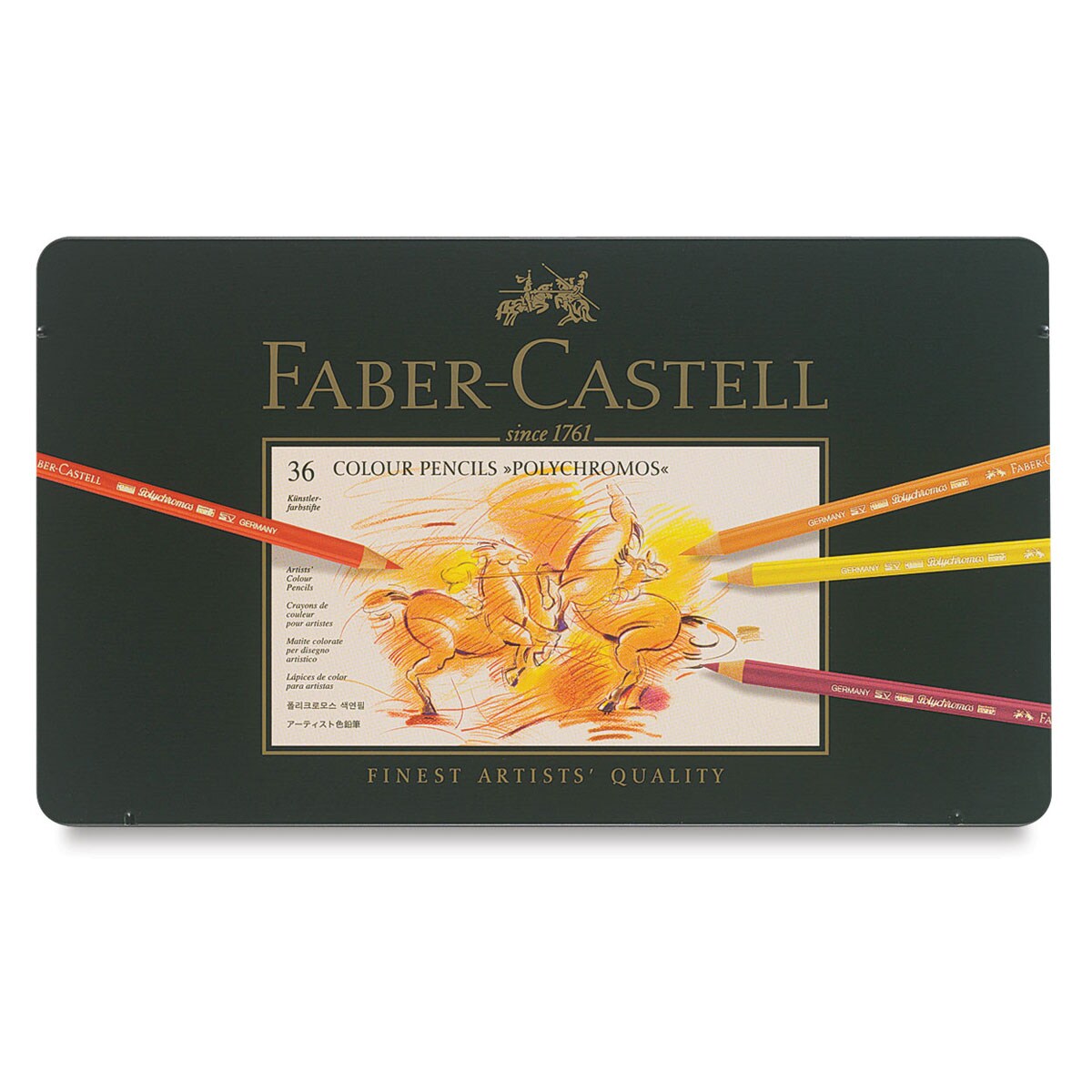 Faber-Castell Polychromos Pencil Set - Set of 36, Tin Box, Assorted Colors
