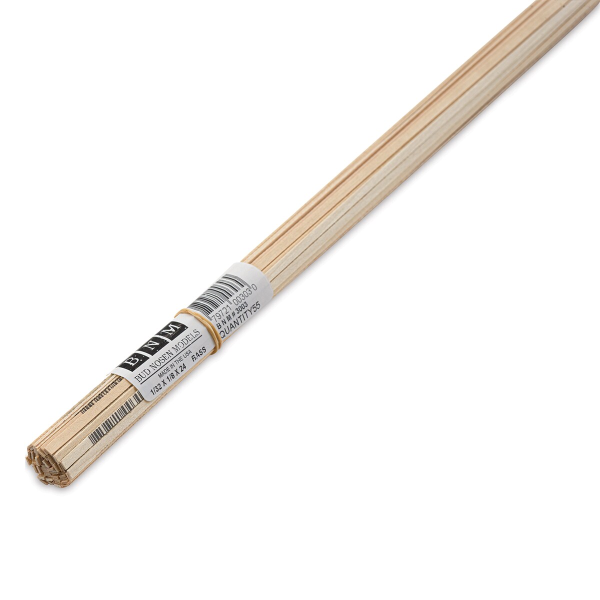 Bud Nosen Basswood Sticks - 1/32&#x22; x 1/8&#x22; x 24&#x22;, 55 Sticks