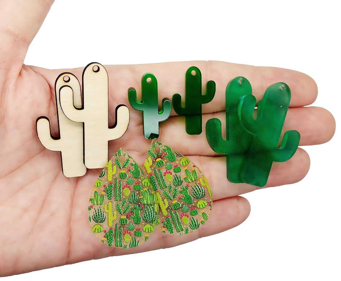 Cactus Earring Kit, Make 4 Pairs of Dangle Earrings, Adorabilities