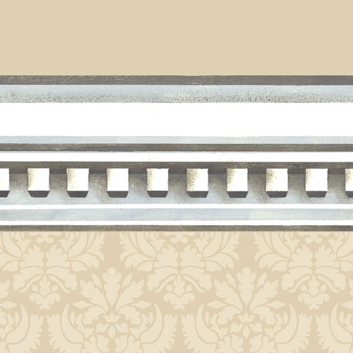 Dental Molding Wall Stencil | 2679 by Designer Stencils | Pattern Stencils | Reusable Stencils for Painting | Safe &#x26; Reusable Template for Wall Decor | Try This Stencil Instead of a Wallpaper | Easy to Use &#x26; Clean Art Stencil Pattern