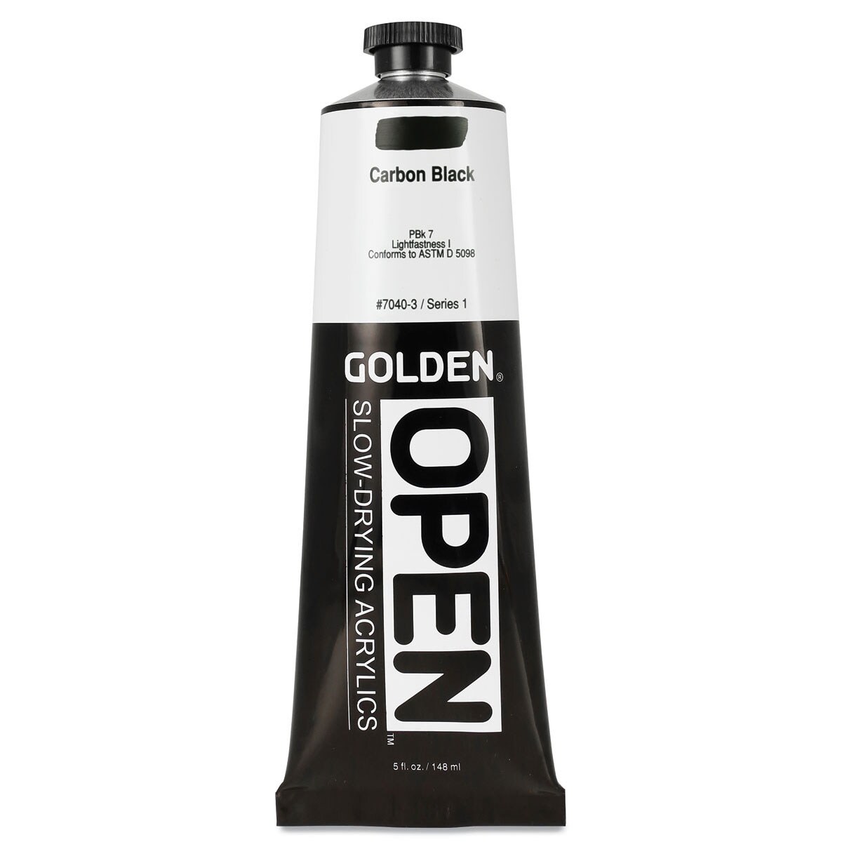 Golden Open Acrylics - Carbon Black, 5 oz tube