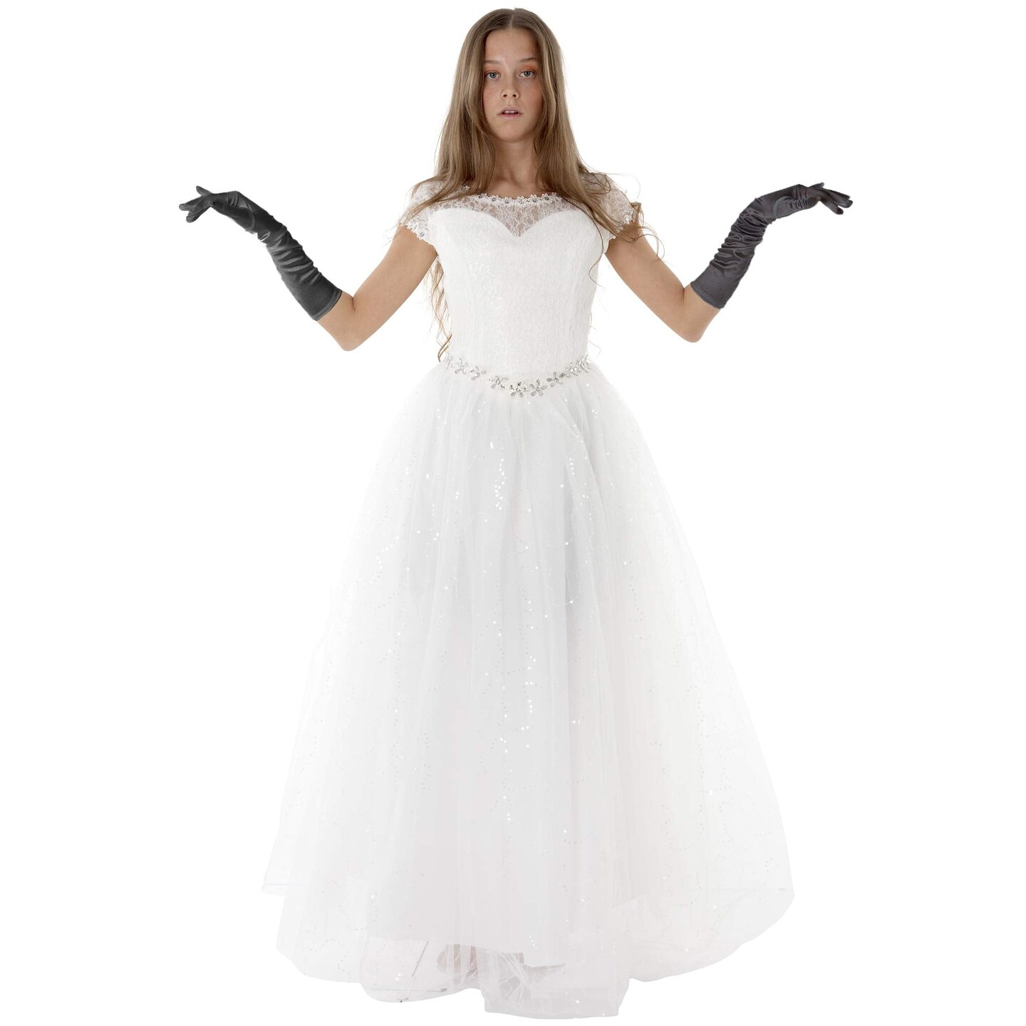 Black Satin Opera Gloves - Roaring 20&#x27;s Fancy Flapper Elbow Gloves - 1 Pair