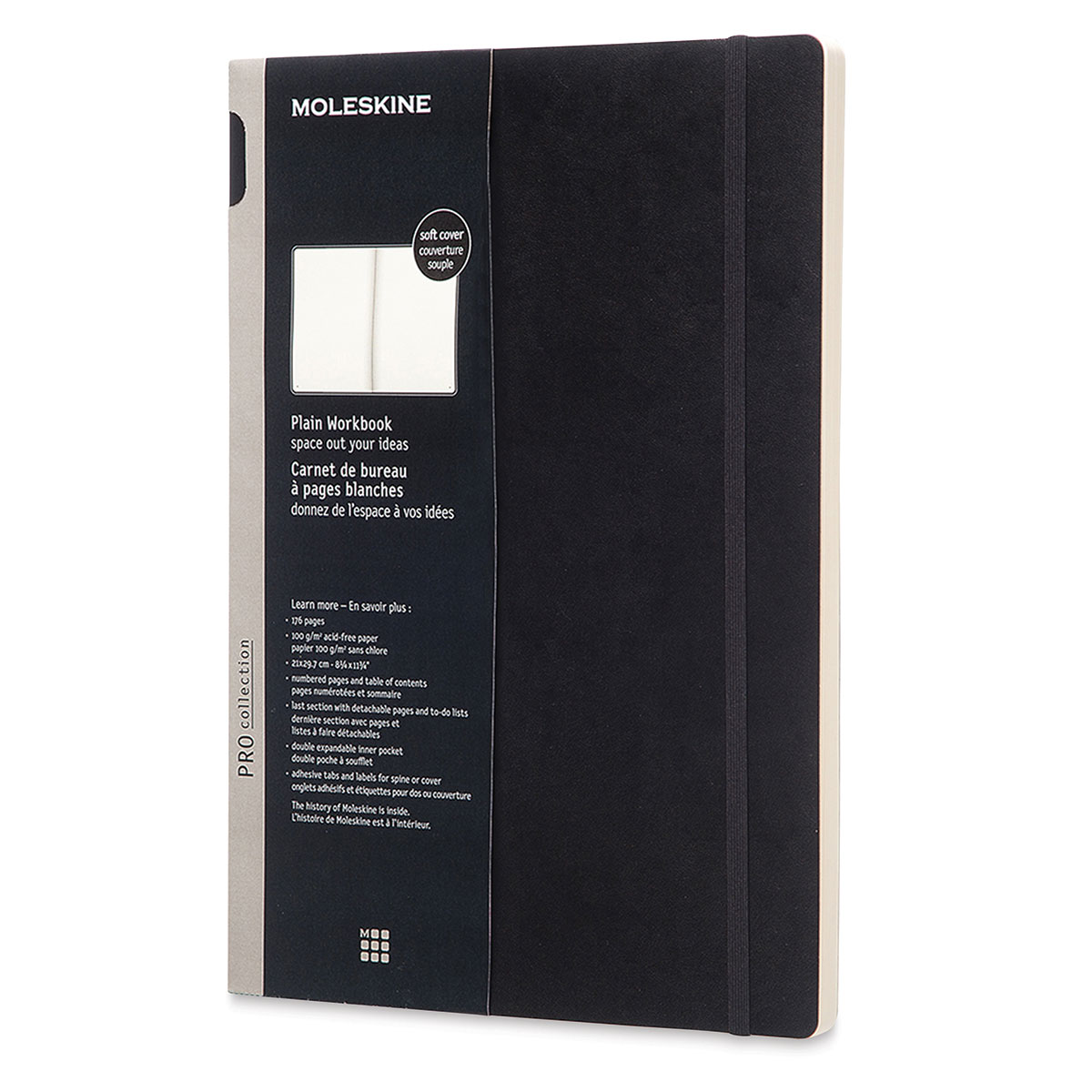Moleskine Pro Collection Workbook - Softcover, Black, Blank, 11-3/4" x 8-1/4"