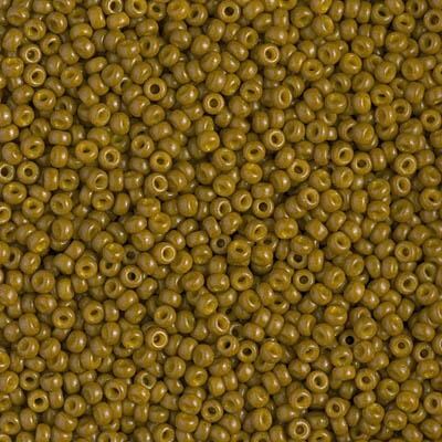 Miyuki 11 Round Seed Bead, 11-4491, Duracoat Opaque Spanish Olive