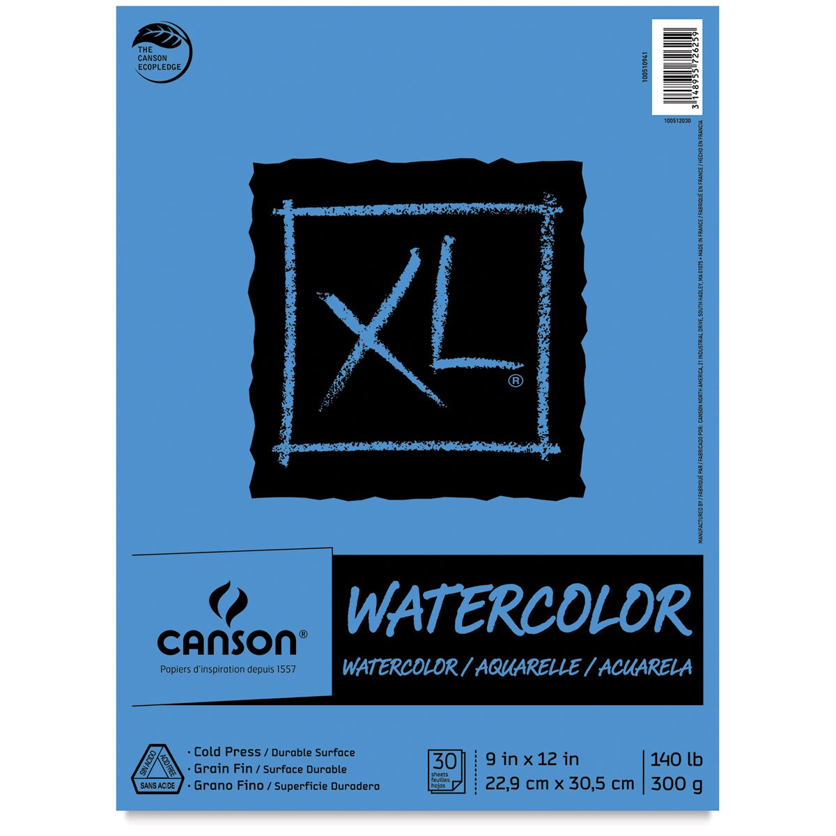 Canson XL Watercolor Pad - 9&#x22; x 12&#x22;, Euro Fold, 30 Sheets