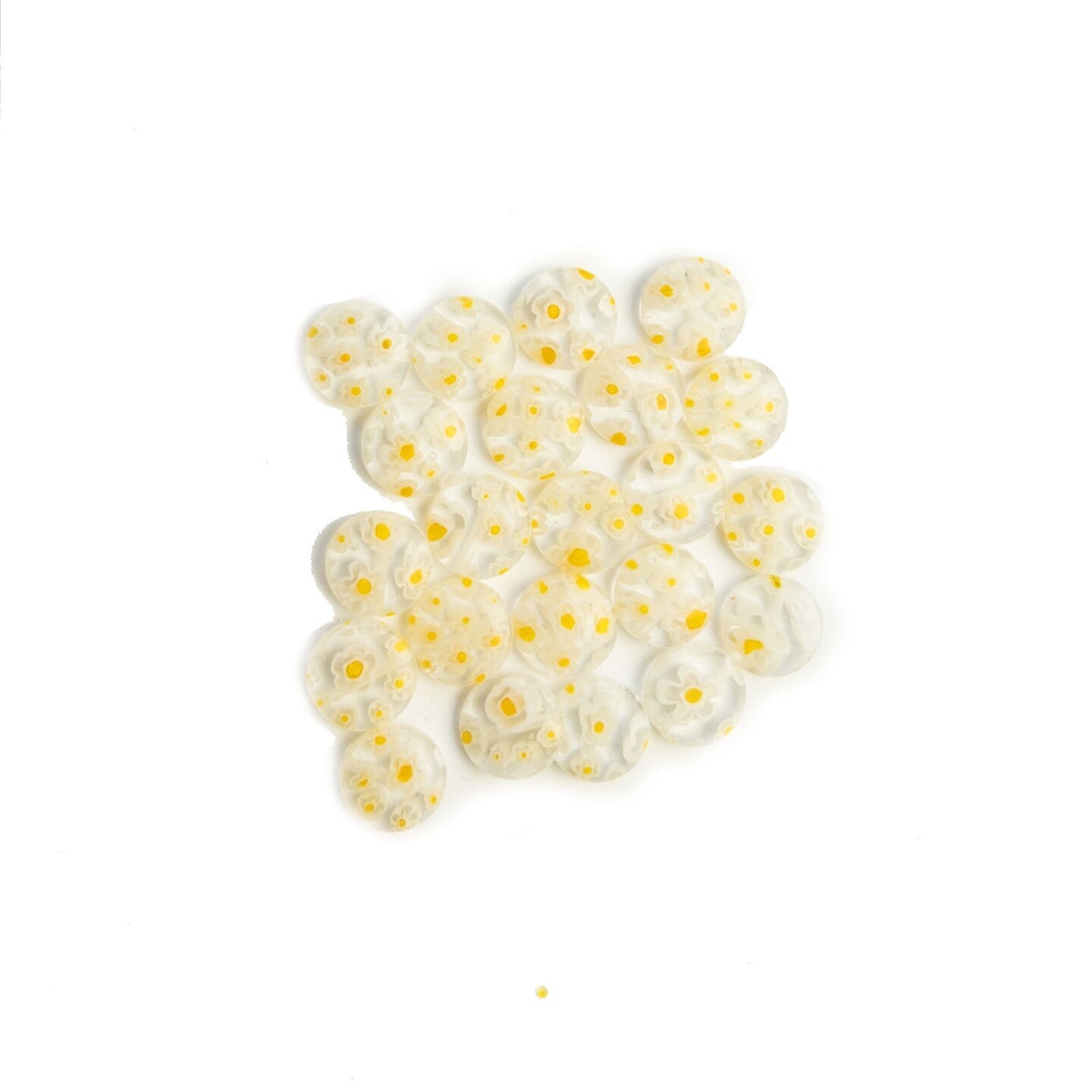 Yellow Millefiori Glass Flat Round 12mm Beads Michaels