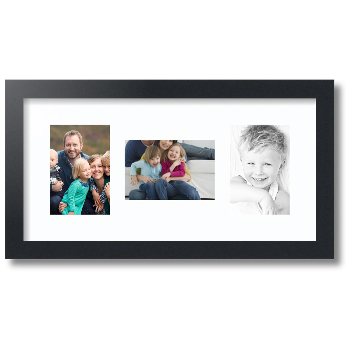 ArtToFrames Collage Photo Picture Frame with 3 - 4x6 inch Openings, Framed in Black with Over 62 Mat Color Options and Regular Glass (CSM-3926-113)