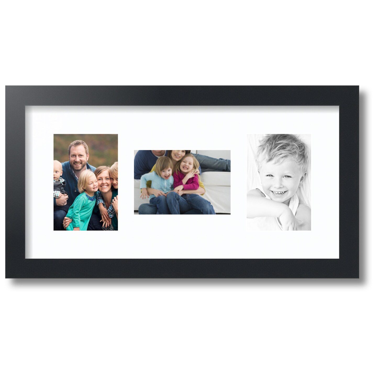 Mainstays 7-Opening 4 x 6 Wide Bevel Black Collage Picture Frame