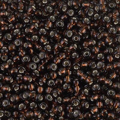 Miyuki 8 Round Seed Bead, 8-135S, Silver Lined Root Beer, 10 grams