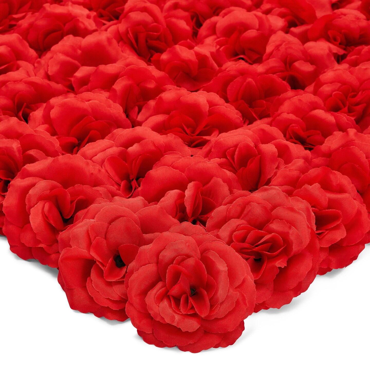 50 Pack 3-Inch Red Artificial Roses, Stemless Flower Heads for Crafts, Valentine&#x27;s Day, Weddings