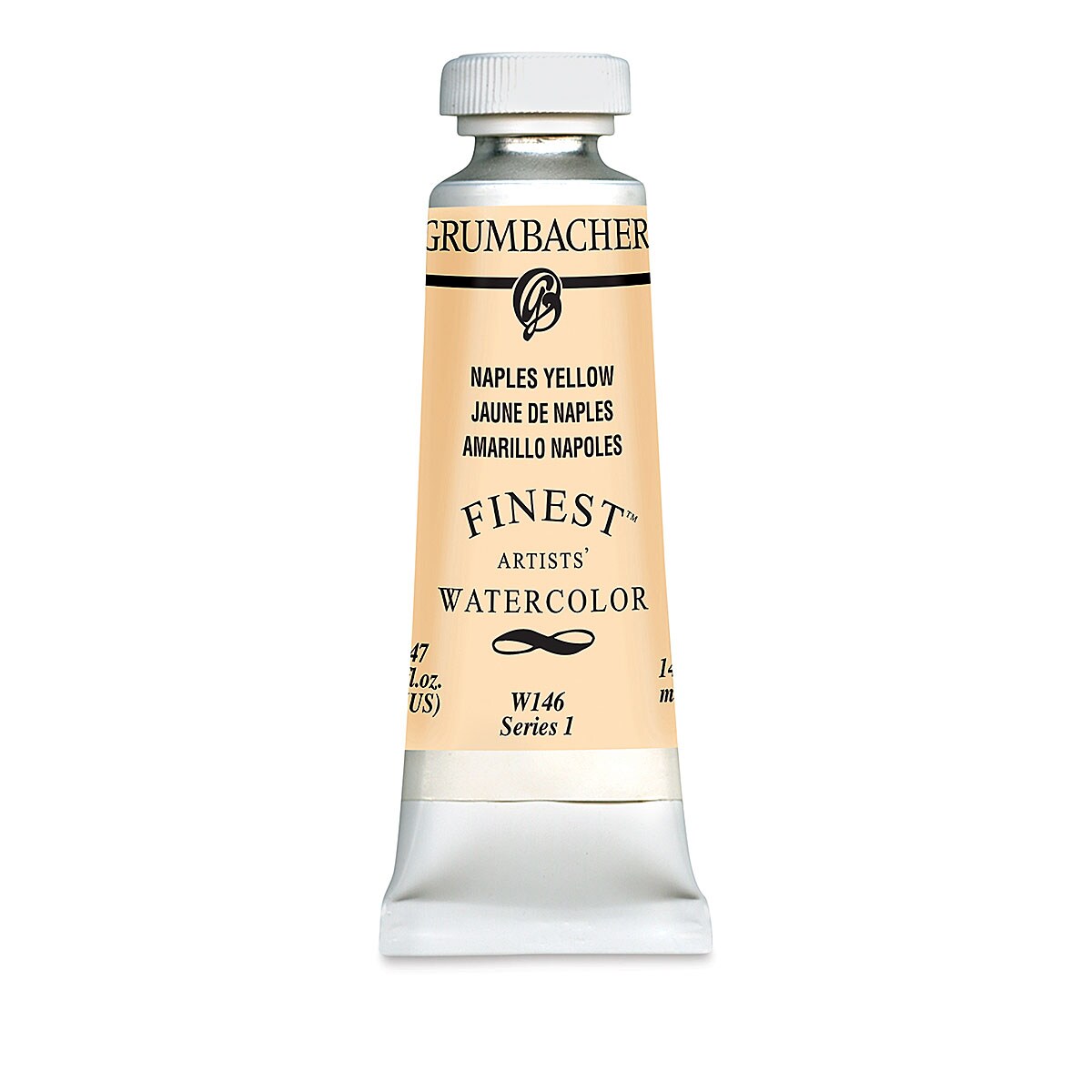 Grumbacher Finest Artists&#x27; Watercolor - Naples Yellow, 14 ml tube