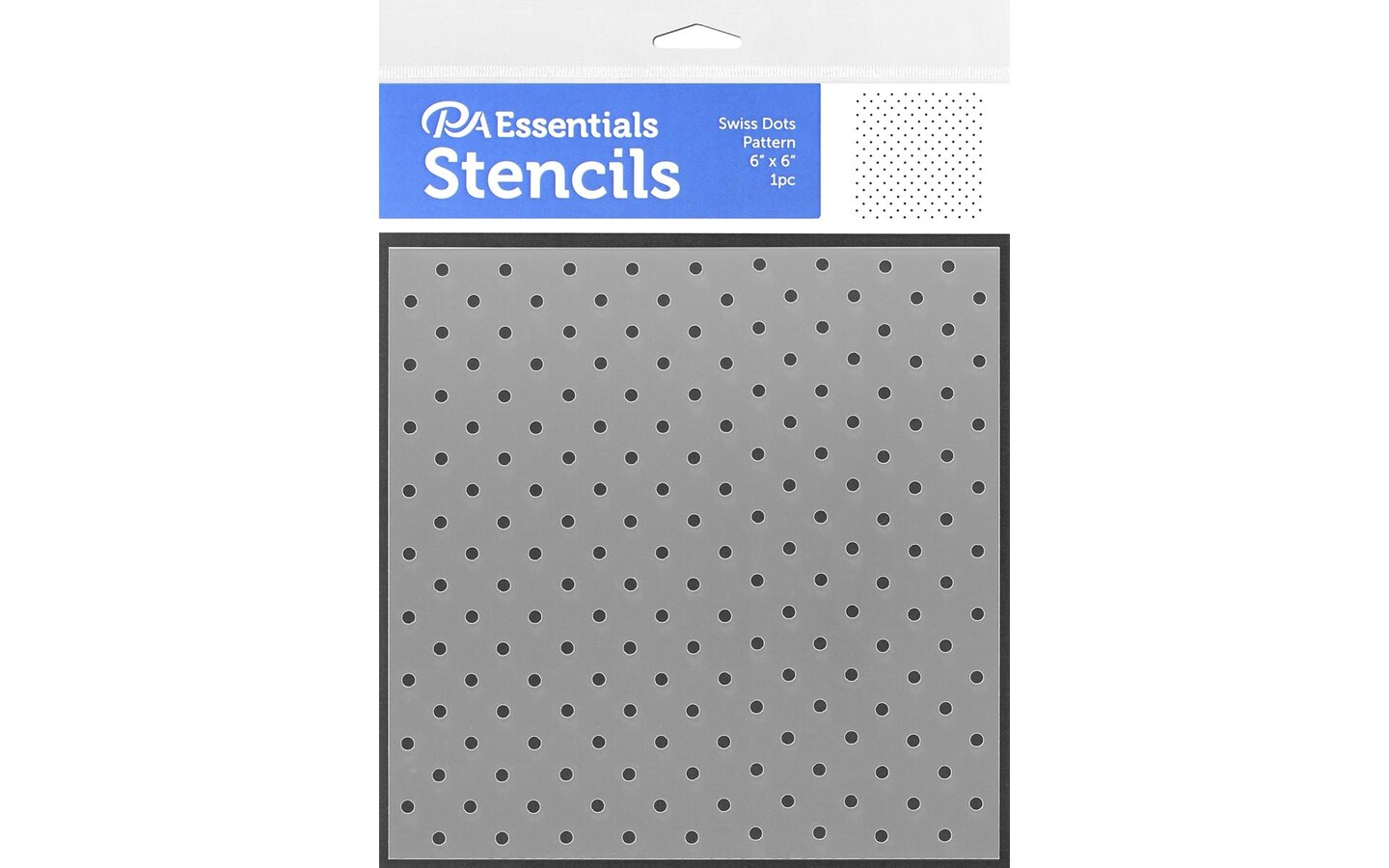 PA Essentials Stencil Swiss Dots Pattern for Painting on Wood, Canvas, Paper, Fabric, Wall and Tile, Reusable DIY Art and Craft Stencils for Painting, 6&#x22;x6&#x22; Inches