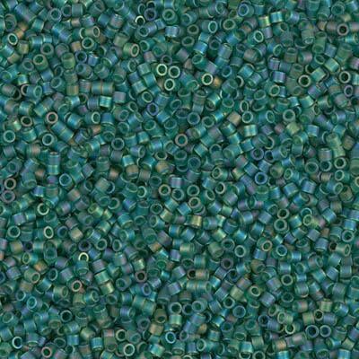 Miyuki Delica Bead 15/0, DBS0859, Matte Transparent Dark Emerald AB