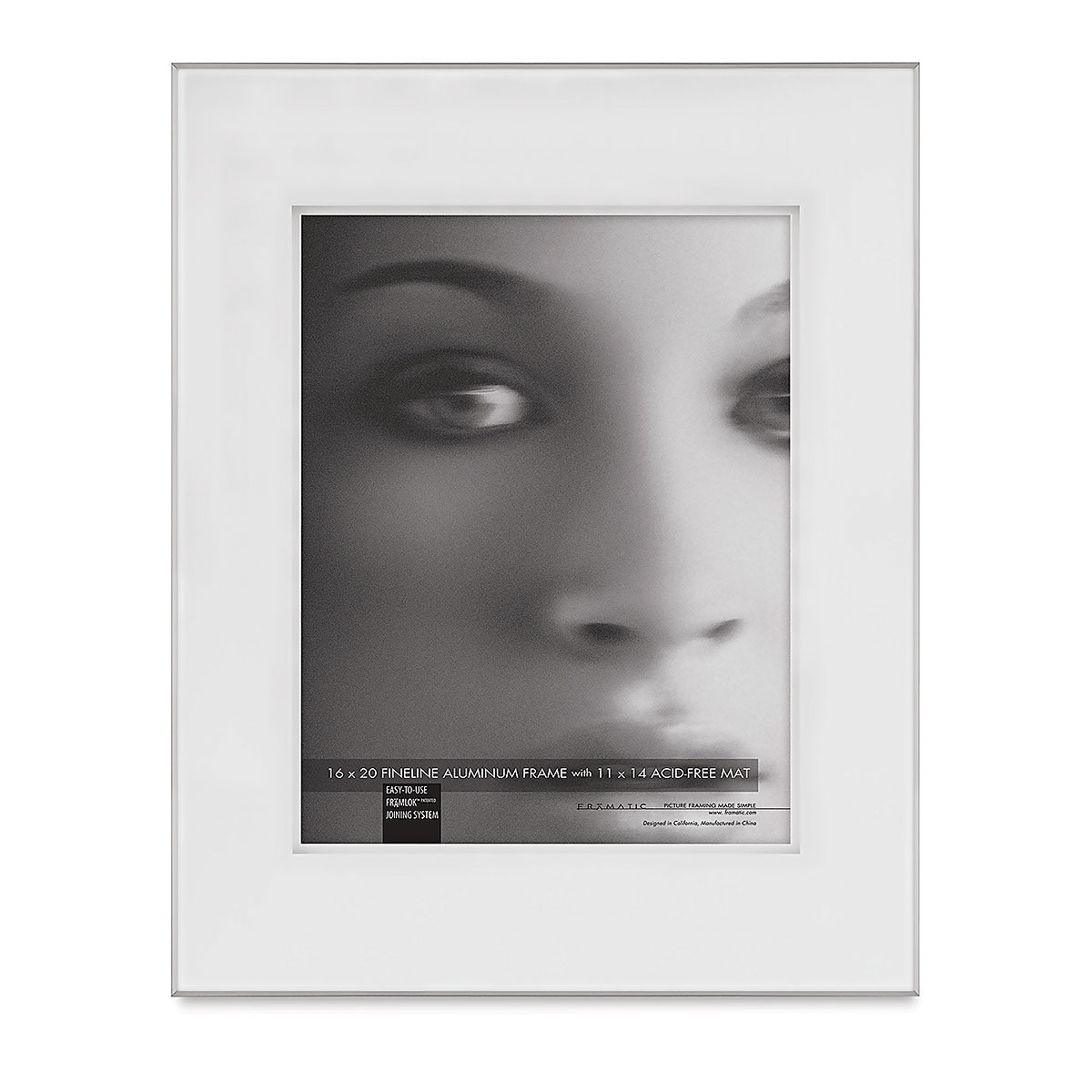 MCS Framatic Frame - Silver, 16&#x22; x 20&#x22; w/11&#x22; x 14&#x22; Opening, Shadow Mat