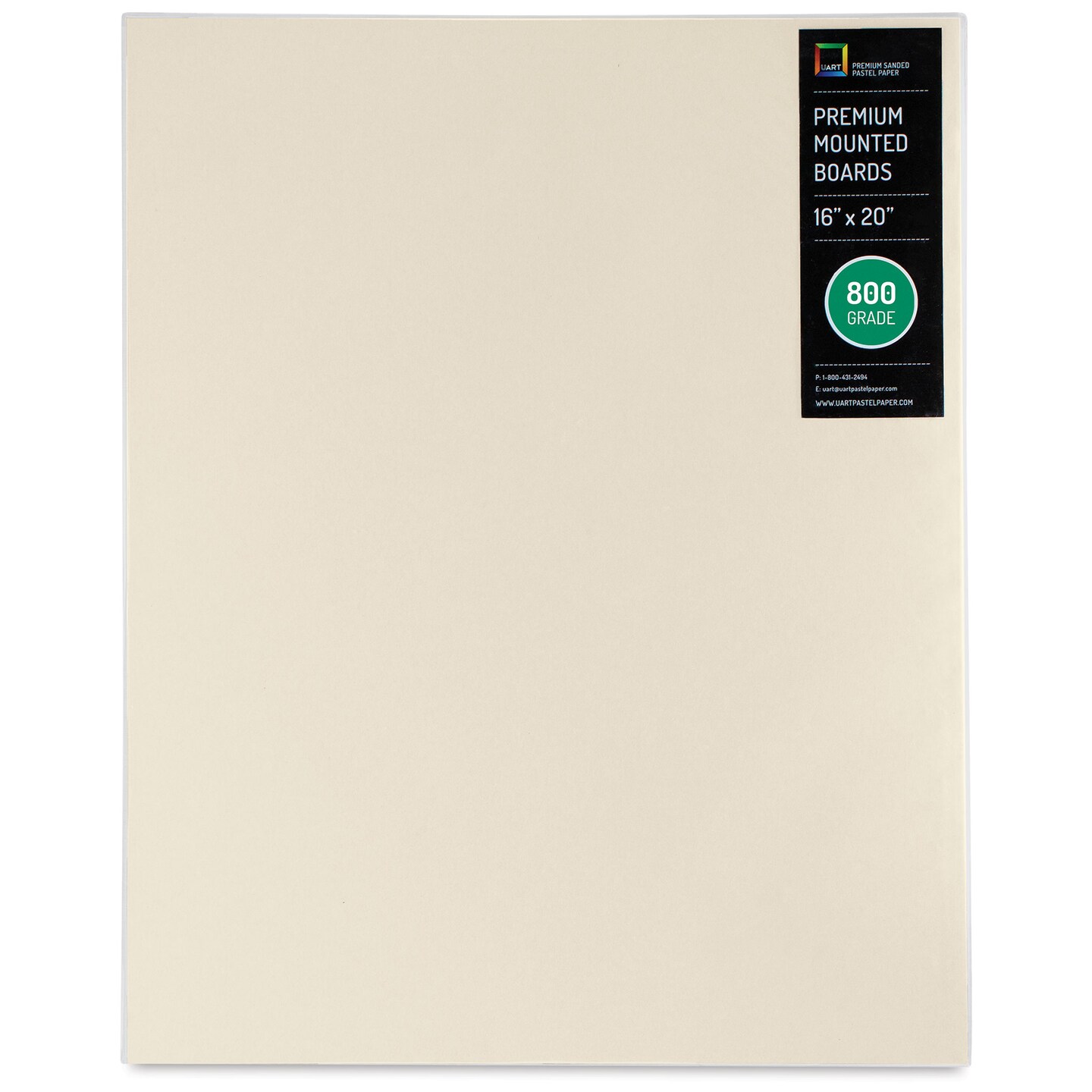 UArt Premium Sanded Pastel Paper Board - 16&#x22; x 20&#x22;, Neutral, 800 Grit