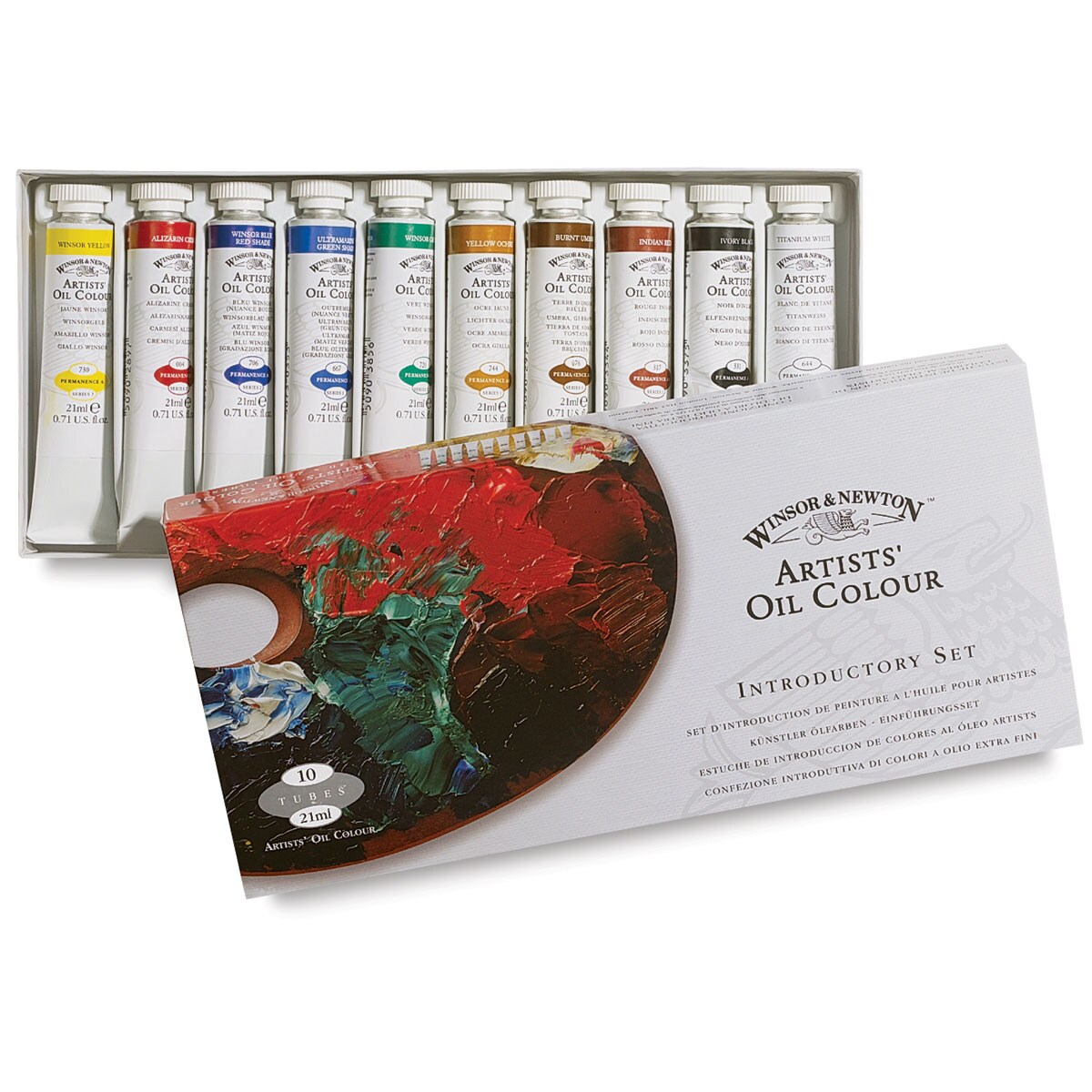 Winsor & Newton Artists' Oil Colors - Set of 10, Introductory Set, 21 ml tubes