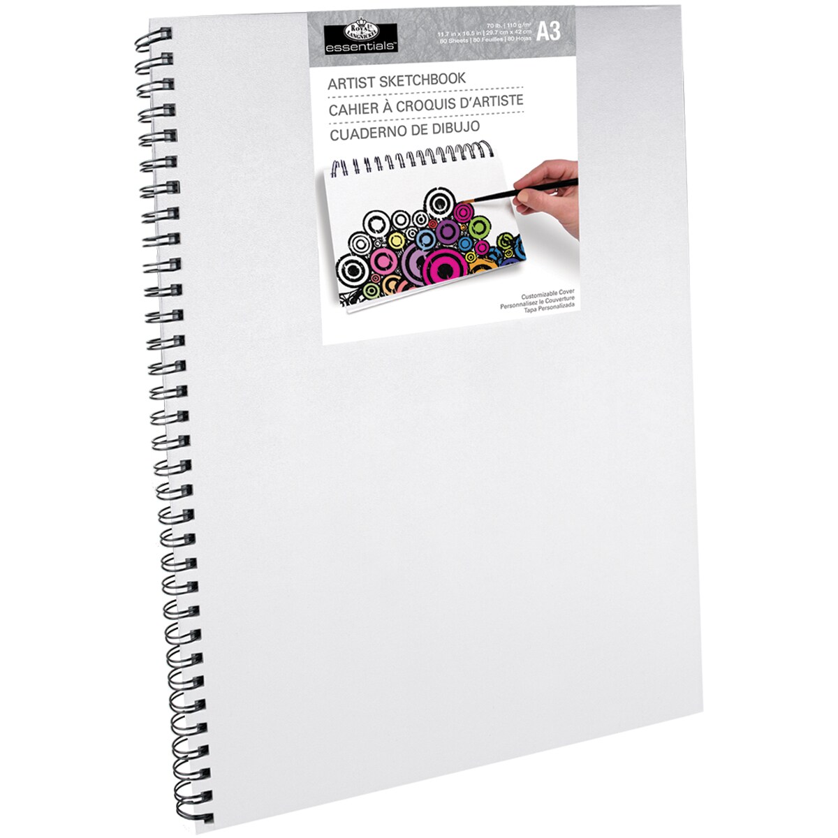 Royal Langnickel essentials(TM) Canvas Cover Sketchbook-11.6&#x22;X16.5&#x22;