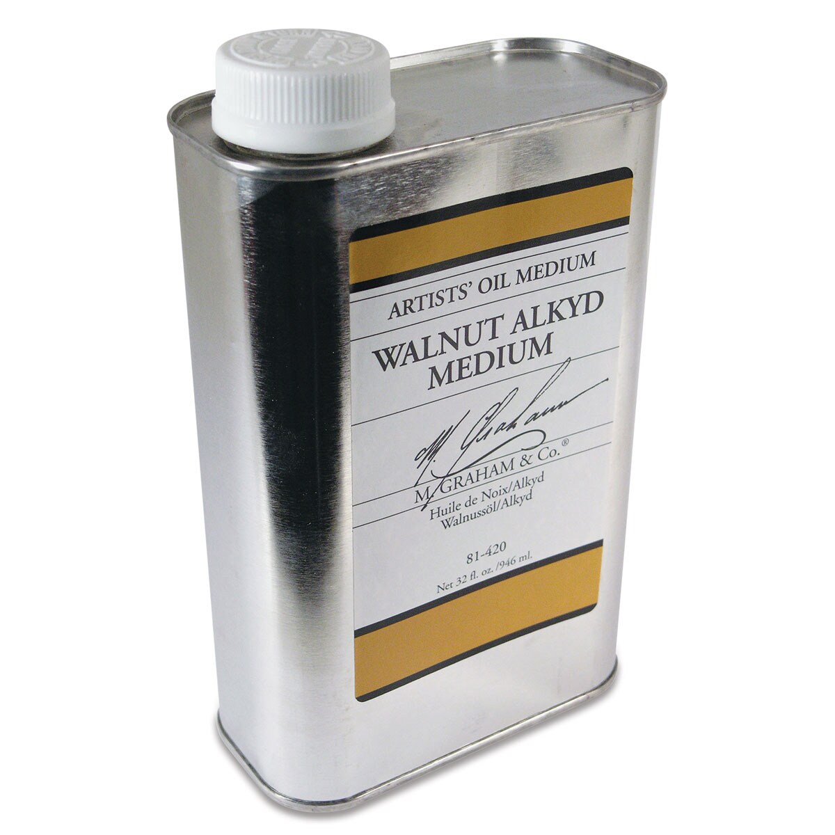 M. Graham Walnut Alkyd Medium - Walnut Alkyd Medium, 32 oz bottle