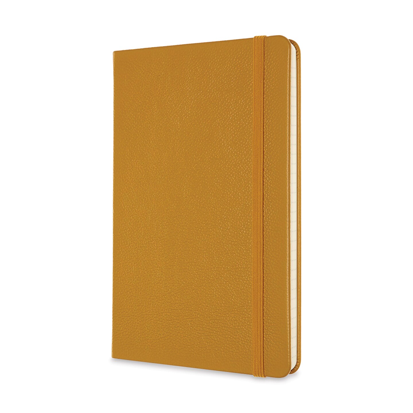 Moleskine Classic Leather Notebook - Amber Yellow, Large, Ruled, 5" x 8-1/4"