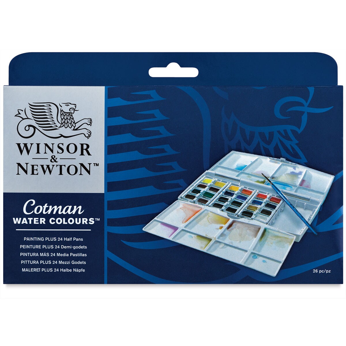 Winsor & Newton Cotman Watercolors - Travel Set of 24, Assorted Colors, Half Pans