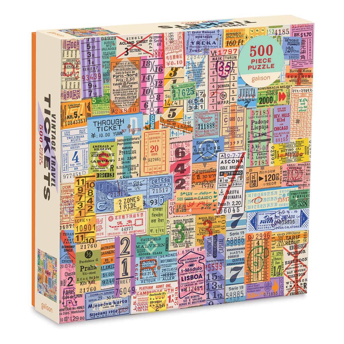 Galison Vintage Travel Tickets 500 Piece Puzzle