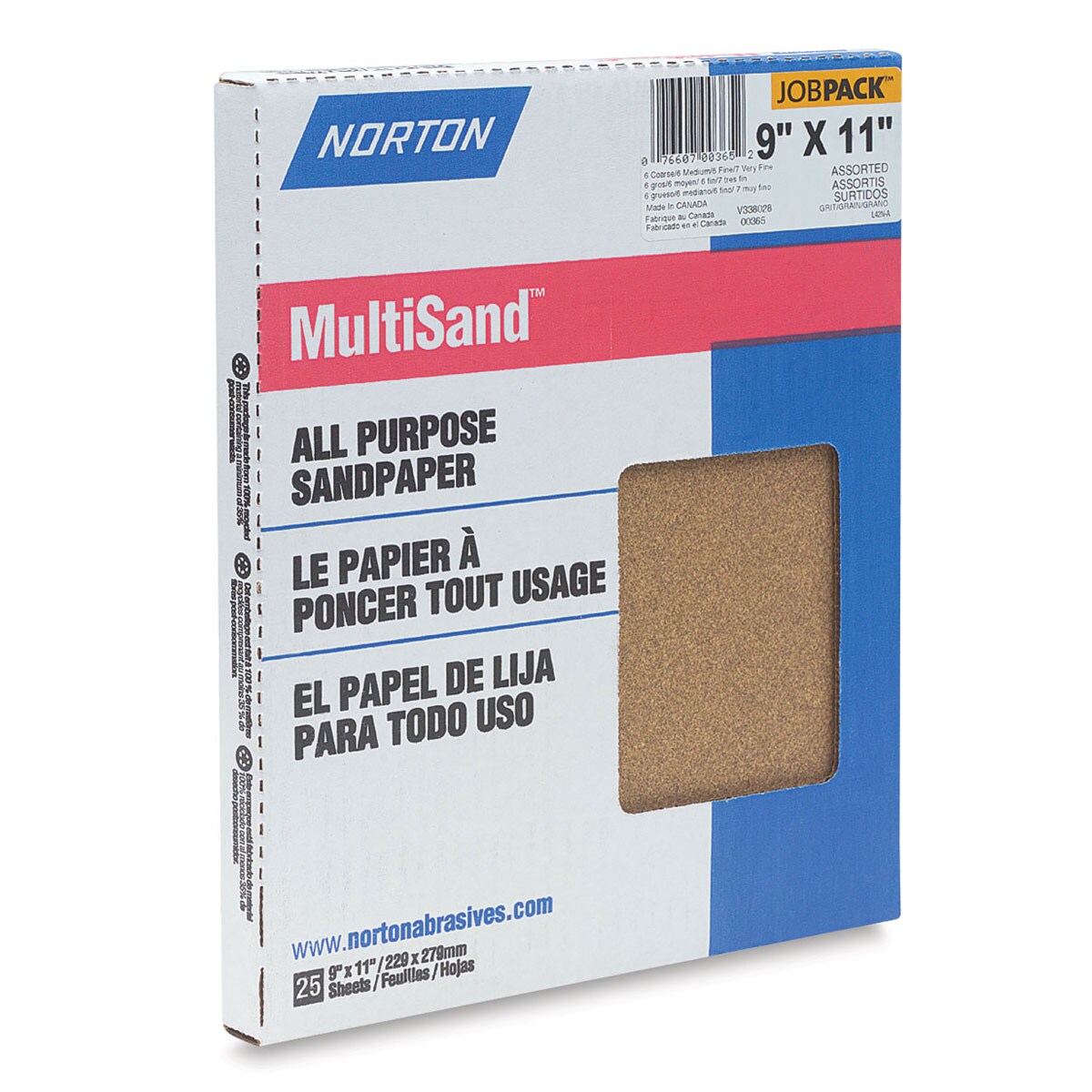 Norton Sandpaper - 25 Sheets, 9&#x22; x 11&#x22;, Assorted