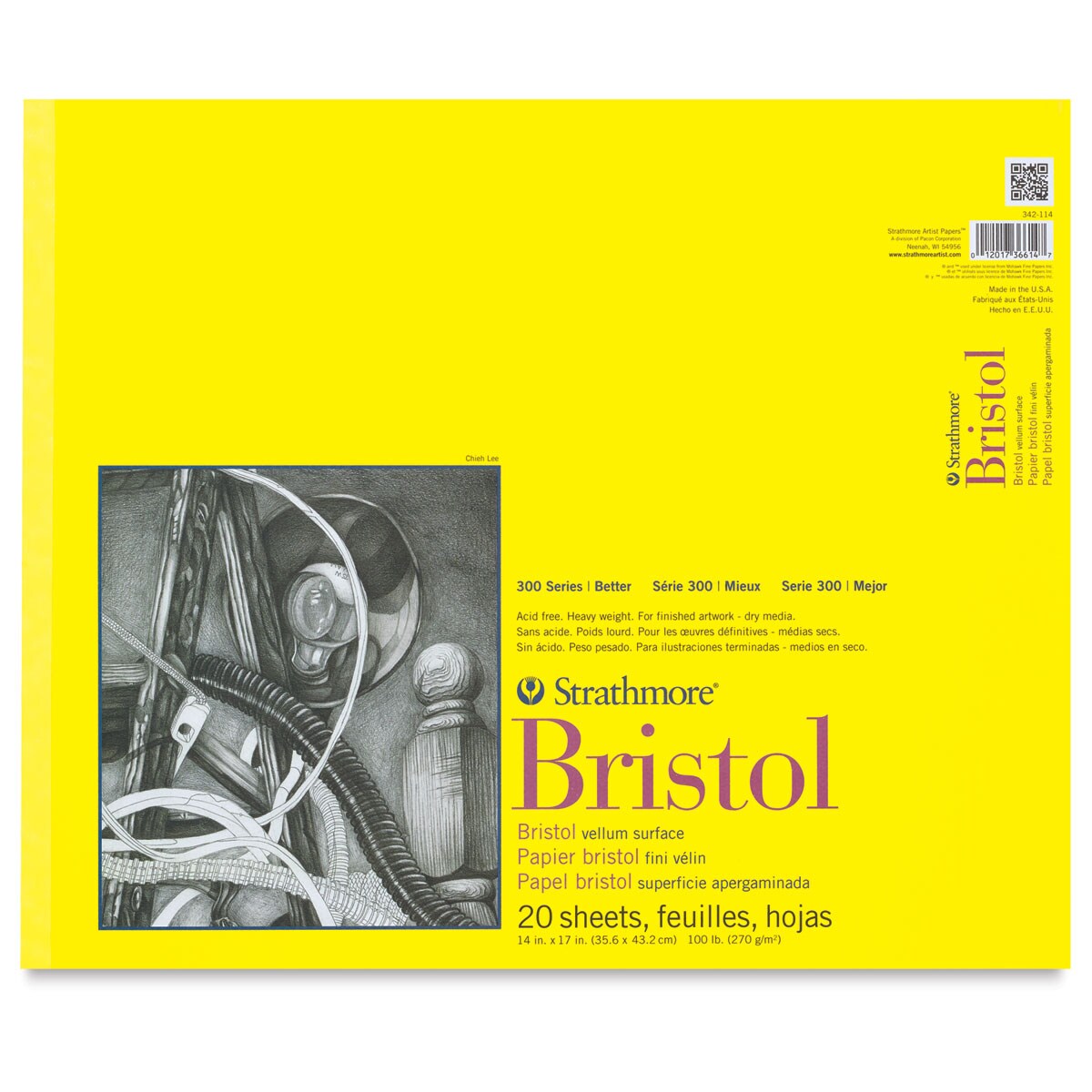 Strathmore 300 Series Bristol Pad - 14&#x22; x 17&#x22;, Vellum, 20 Sheets