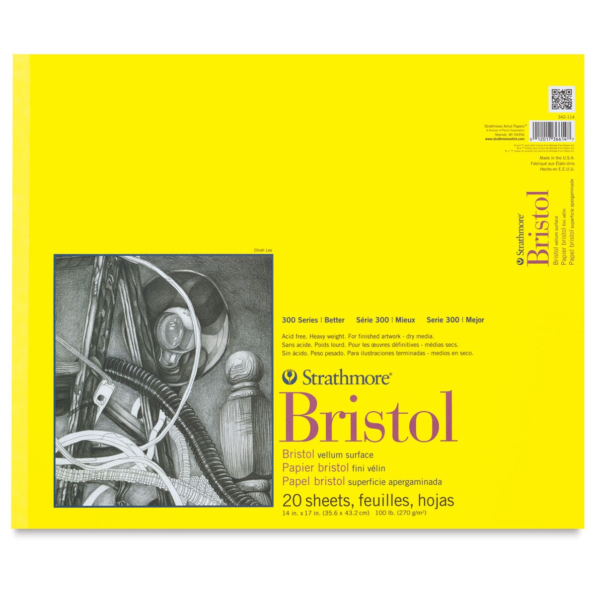Strathmore 300 Series Bristol Pad - 14" x 17", Vellum, 20 Sheets