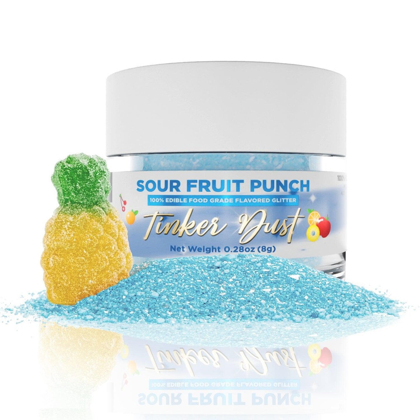 Sour Fruit Punch Edible Glitter Sugar - Decorative Sugar for Foods, Fruits,  Muffins, Cake Decorating. FDA Compliant (8 Grams)
