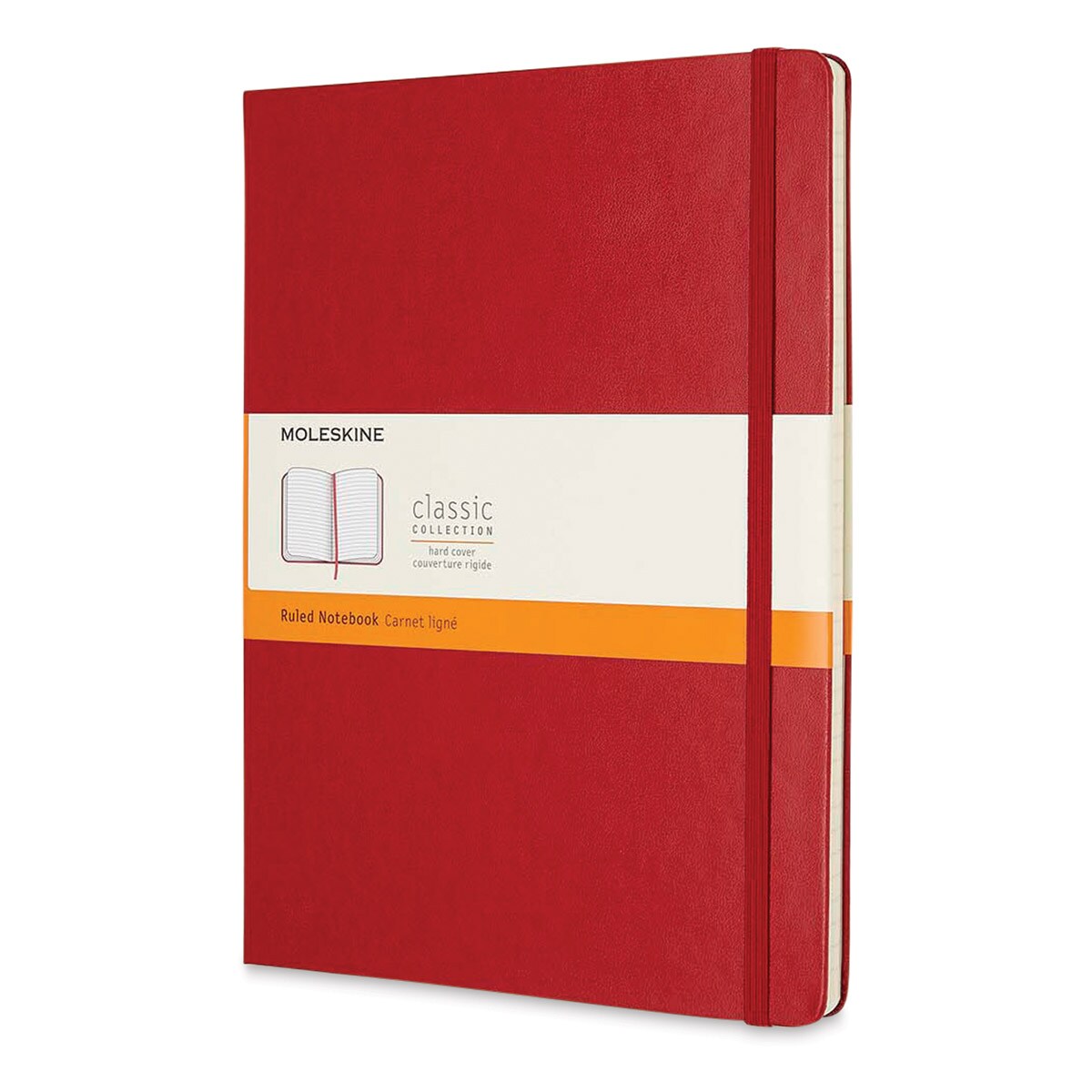 Moleskine Classic Hardcover Notebook - Scarlet Red, Ruled, 9-3/4