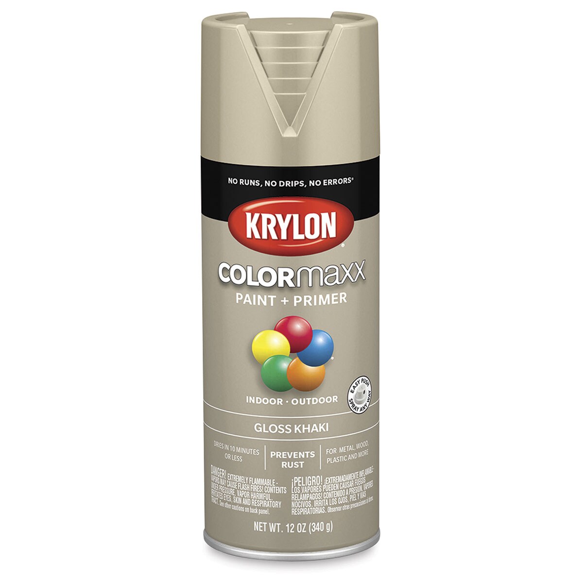 Krylon Colormaxx Spray Paint - Khaki, Gloss, 12 oz