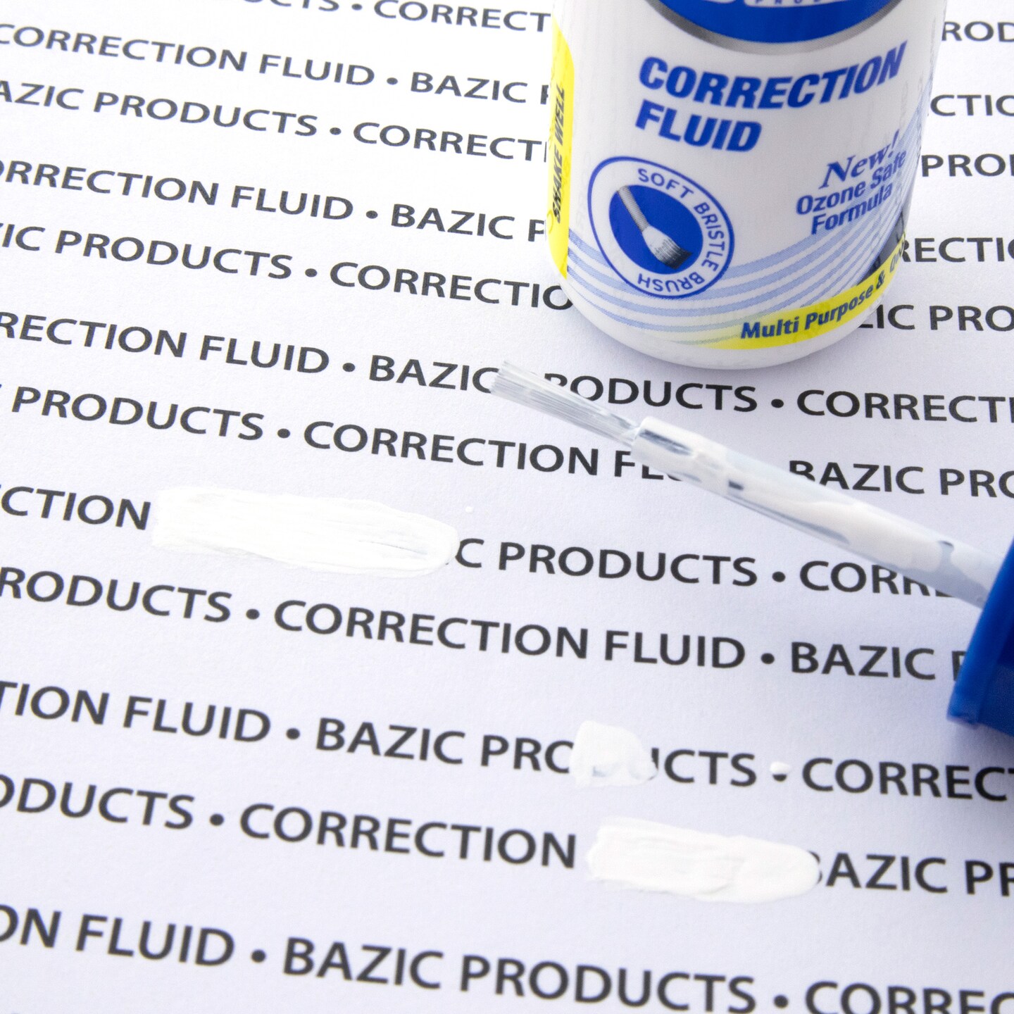 BAZIC Correction Pen &#x26; Correction Fluid, Metal Tip (2/Pack)