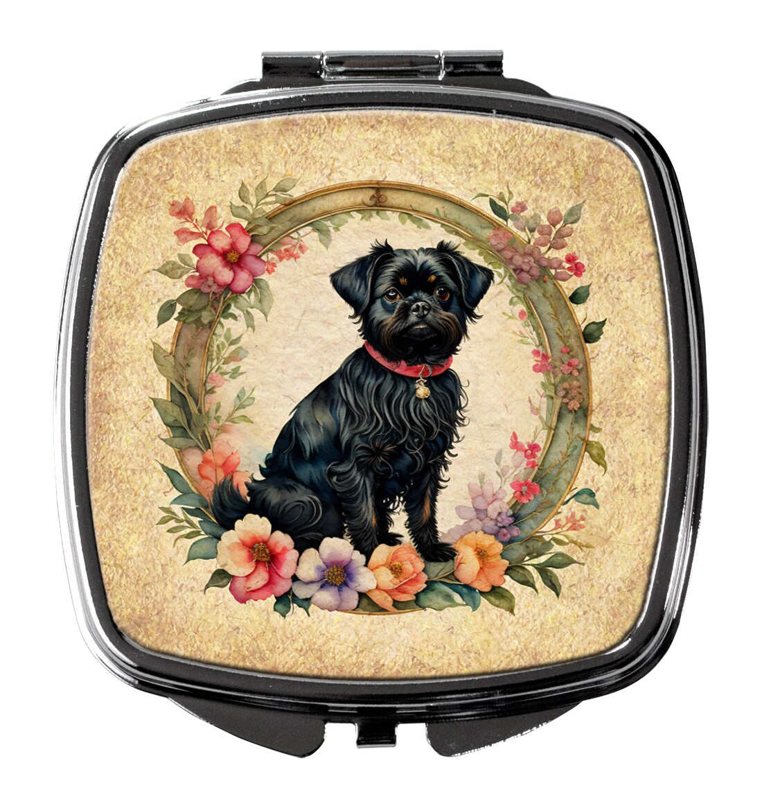 Caroline&#x27;s Treasures Yorkshire Terrier and Flowers Compact Mirror