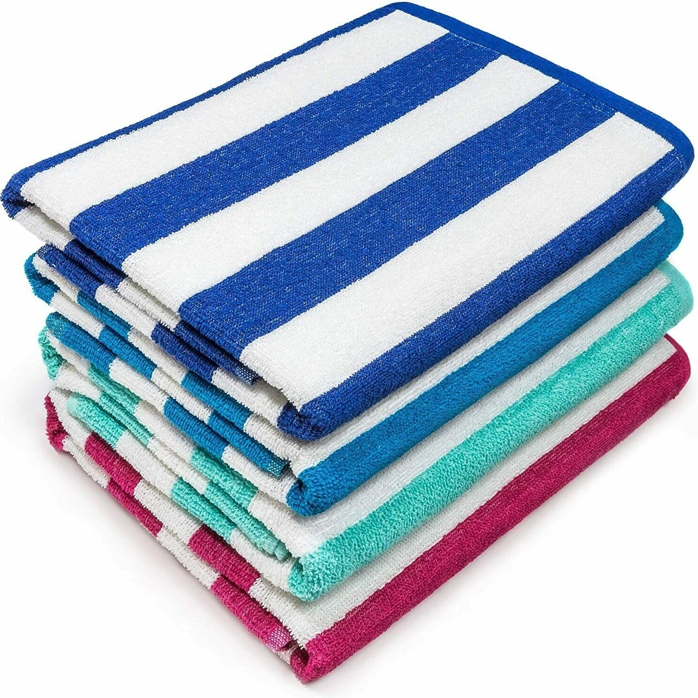 Bargain Hunters 3-Pack: 30&#x22; x 60&#x22; Ultra-Soft 100% Cotton Striped Pool Cabana Hotel Beach Towels