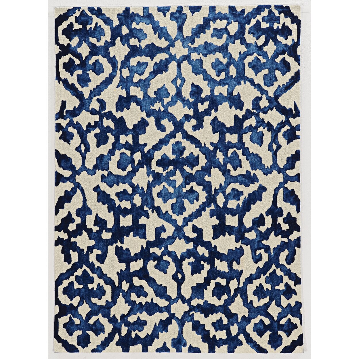 Trio Carbone Ivory Blue 8X10 Area Rug Artistic Contemporary Design Easy ...