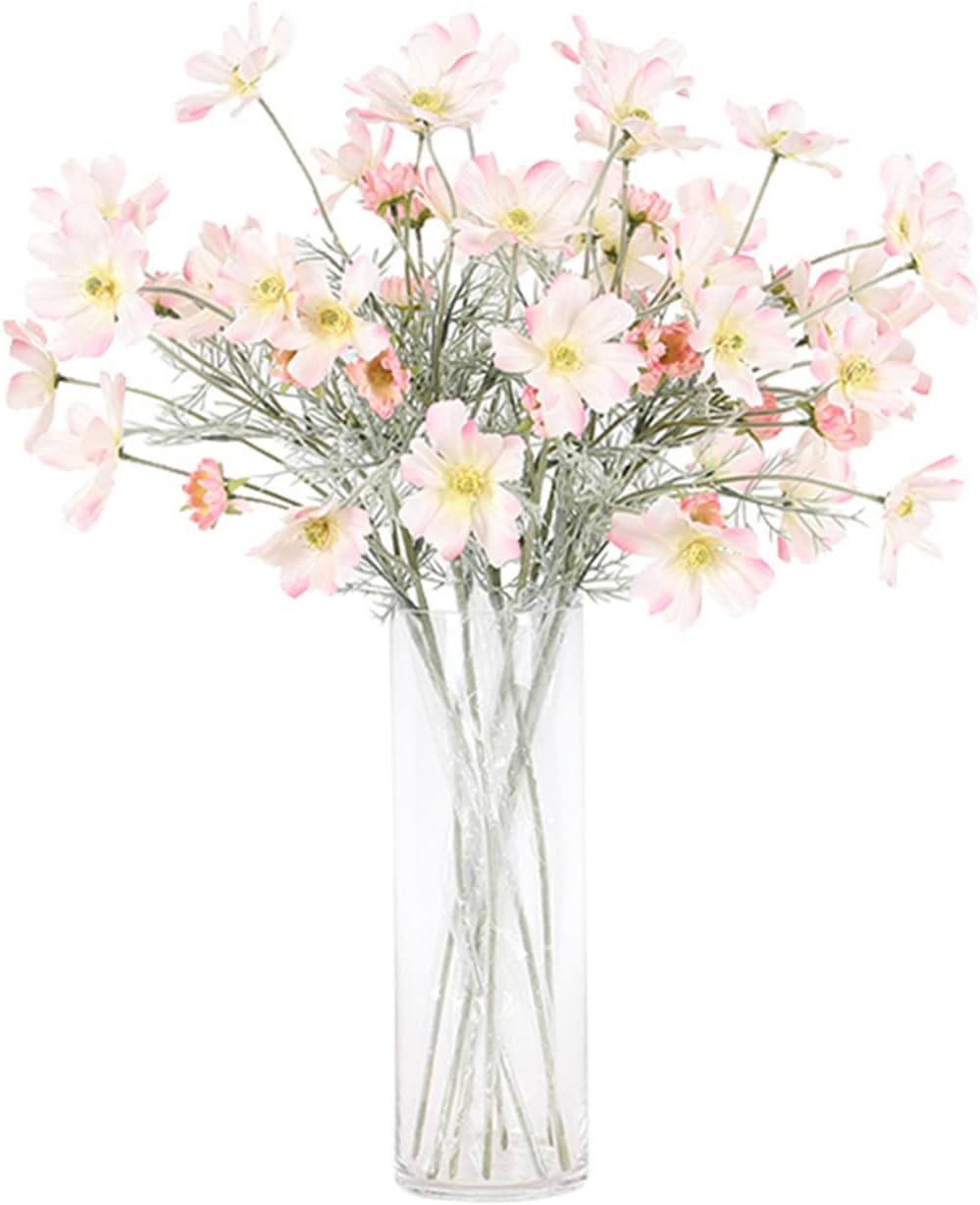 2 Artificial Flowers Plants Calliopsis Silk Flower Arrangements. Wedding Bouquet Decorations Plastic floral table centerpieces for home, kitchen, and garden party decor Approx. 23.6&#x27;&#x27; High - Light Pink
