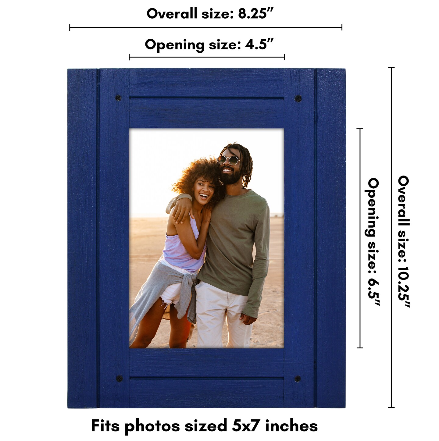 Americanflat Picture Frame - Rustic Picture Frame with Textured Engineered Wood, Shatter Resistant Glass and Easel Back - Horizontal and Vertical Display