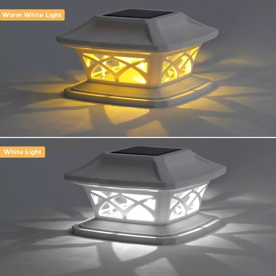 2pcs Solar Post Deck Cap light Vinyl Fence Light Landscape Lamp fit 4x4 5xx5 6x6