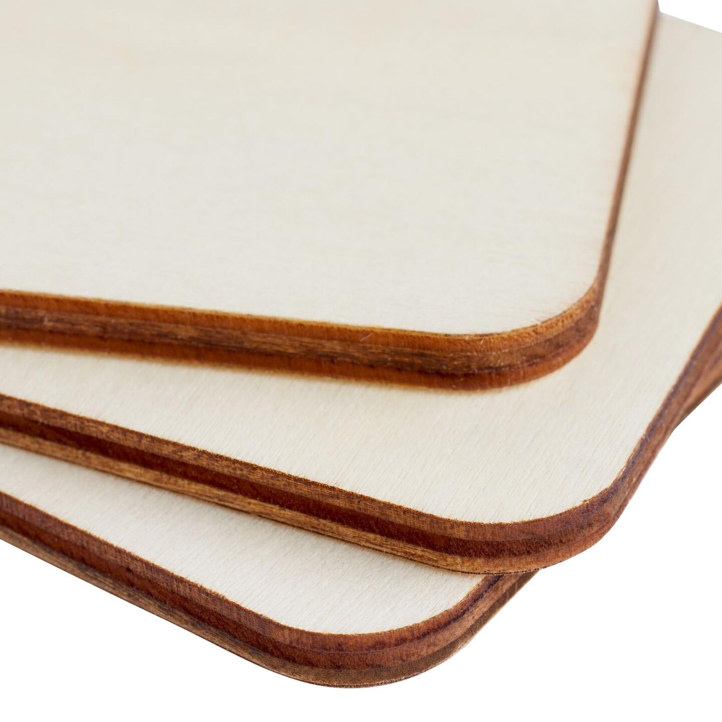 36 Pieces Unfinished Wood Rectangles for Crafts, 2.5 x 3.5 Wooden Cutouts with Rounded Corners for Business Cards, DIY Projects, Gift Tags