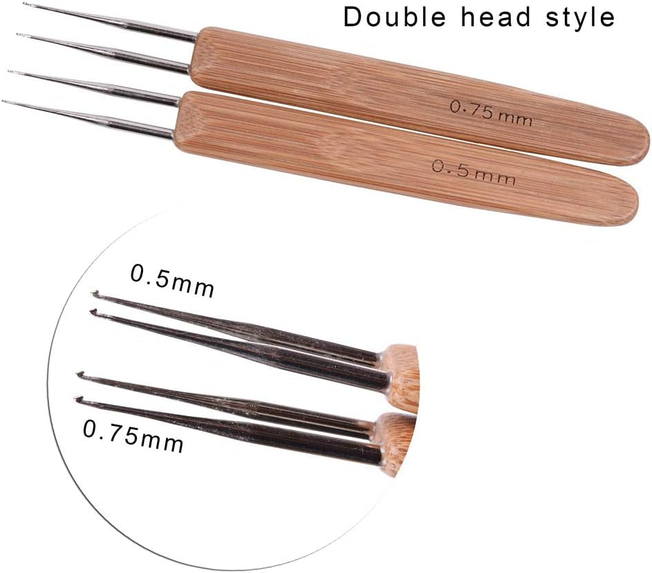 3Pcs/Set Dreadlock Crochet Hook for Hair Dreadlock Needle Tool for Braid Craft Dread Locks Crochet Needles 0.75Mm (1 Hook 2 Hooks 3 Hooks)