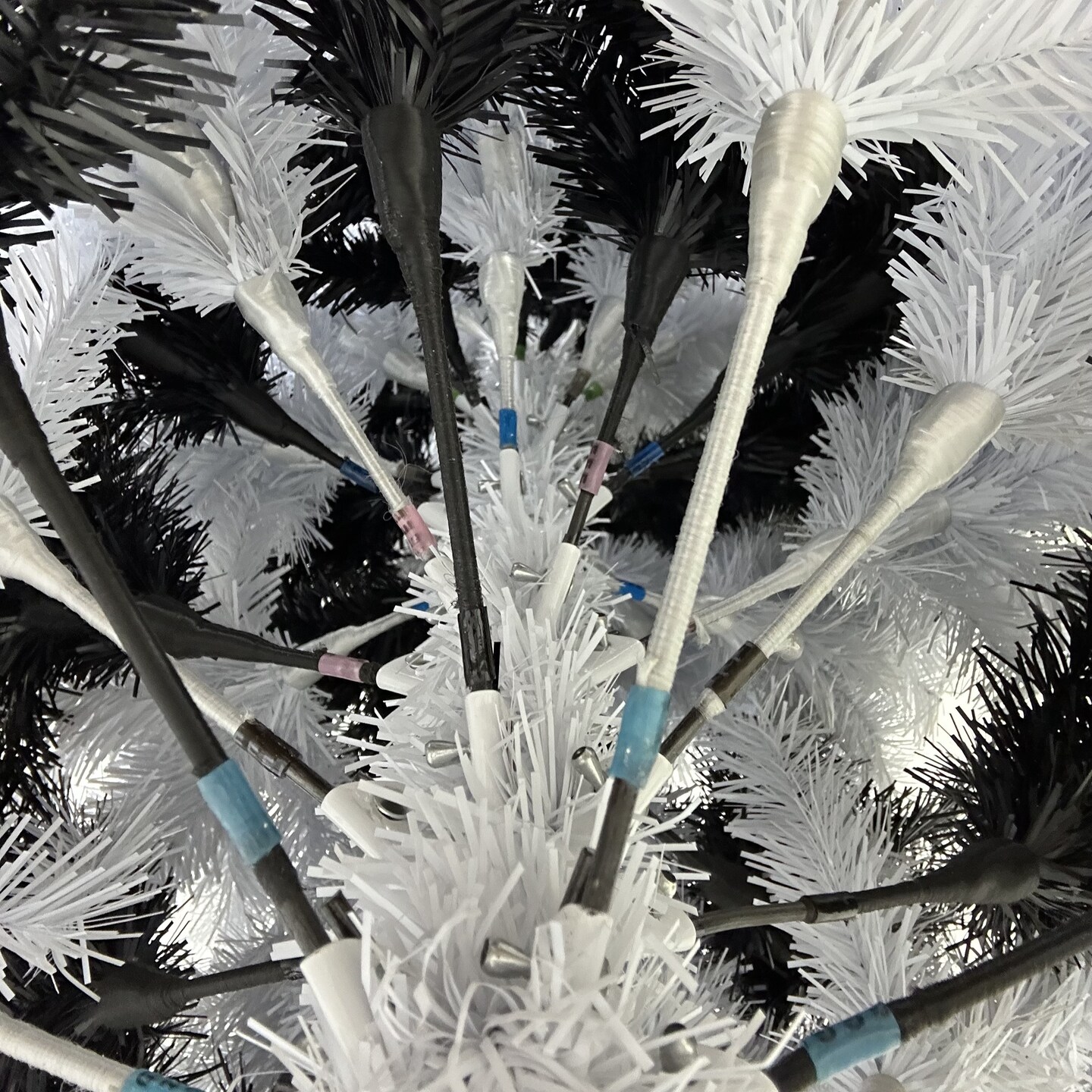 Tree Buddees Black and White Swirl Halloween Tree - Unique Christmas Tree 4 Feet Tall Decoration