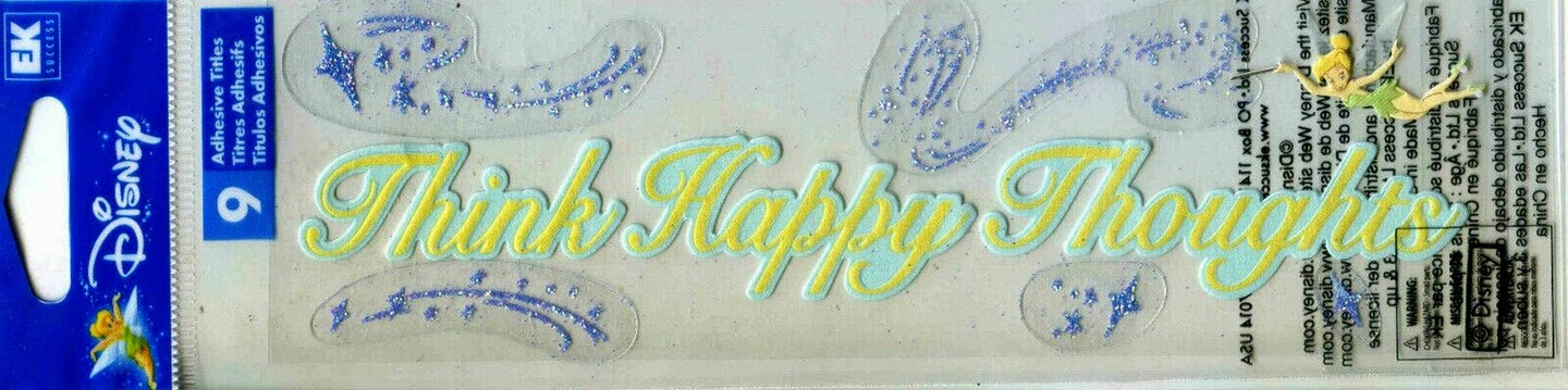Disney Peter Pan Think Happy Thoughts Dimensional Stickers