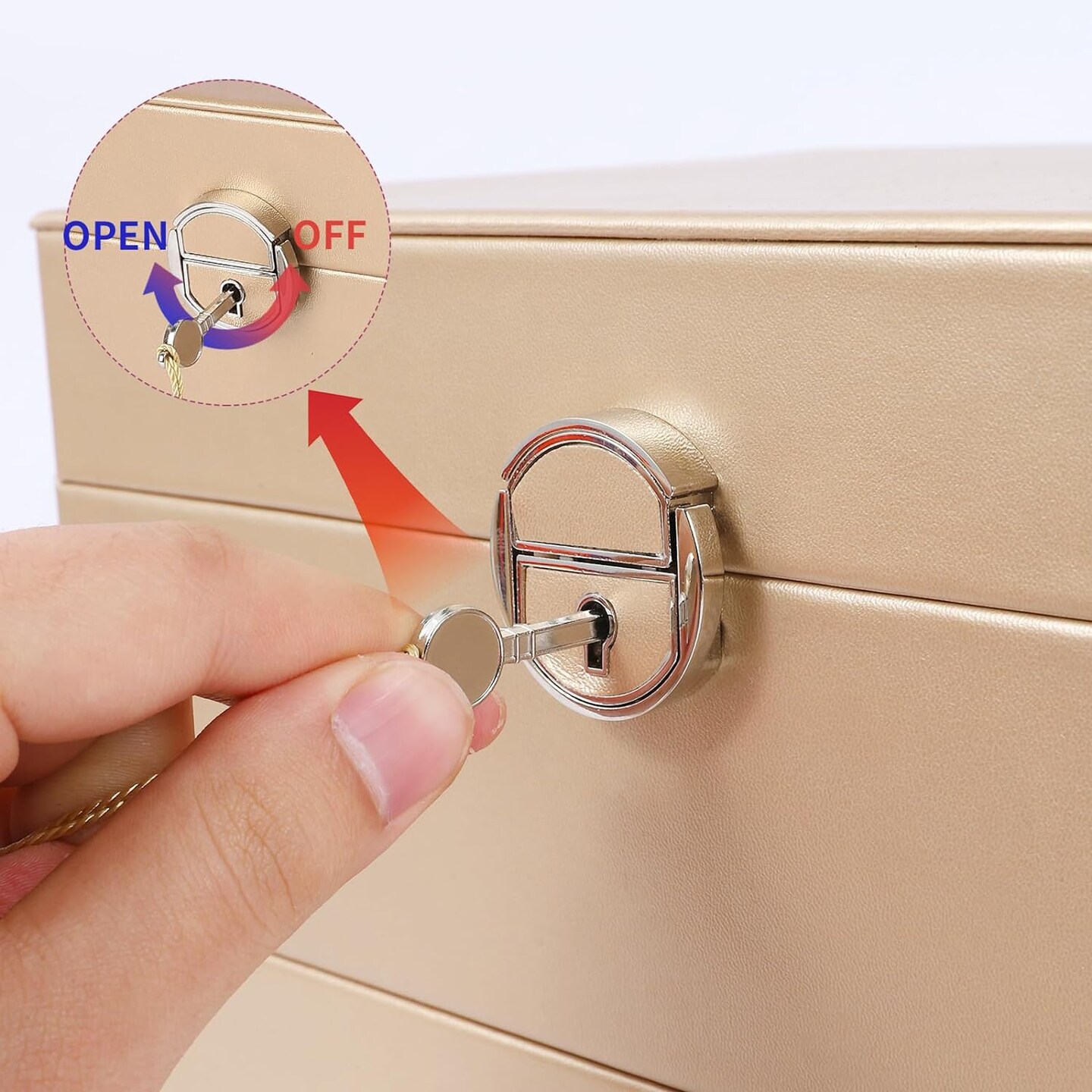 5-Layer Earring Jewelry Box with Lock – Stud, Necklace, Ring Organizer for Women and Girls