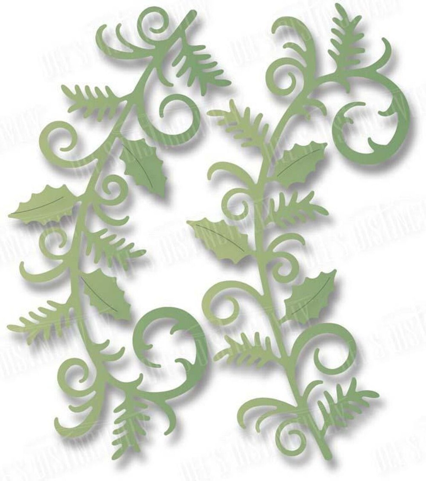Dee&#x27;s Distinctively  Dies HOLLY FLOURISH SET
