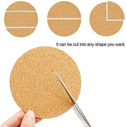 36 Pcs Self-Adhesive Cork Round for DIY Coasters, 4&#x22;x 4&#x22; Cork Circle, Cork Tiles, Cork Mat, Cork Sheets with Strong Adhesive-Backed
